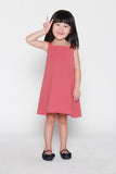 Mini Charlene Button Dress in Dark Salmon