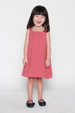 Mini Charlene Button Dress in Dark Salmon