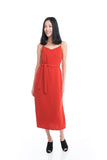 Cara Strappy Midi Slip in Orange
