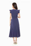 Madison Ruffled Cap Sleeves Dress in Blue