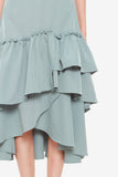 Joanne Sheath Dress with Ruffles Hem in Light Blue