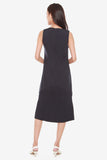 Jenn Shift Dress with Pleated Hem in Navy
