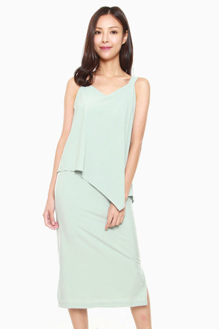 Angeline Ruffle Dress in Mint