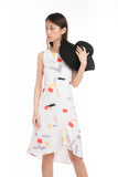 Mika Abstract Brush Print Midi