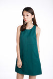 Jean Panel Block Shift dress in Emerald Green