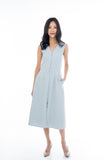 Button Pocket Midi in Powder Blue