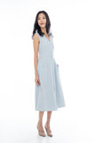 Button Pocket Midi in Powder Blue