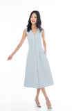 Button Pocket Midi in Powder Blue