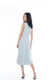Button Pocket Midi in Powder Blue