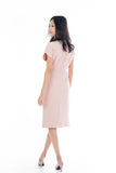 Sleeved Knoted Midi In Powder Pink