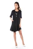 Kelly Assymetrically Ruffle Hem Sleeved Shift