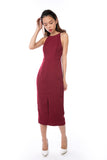 Chanelle Centre Split Maxi in Wine