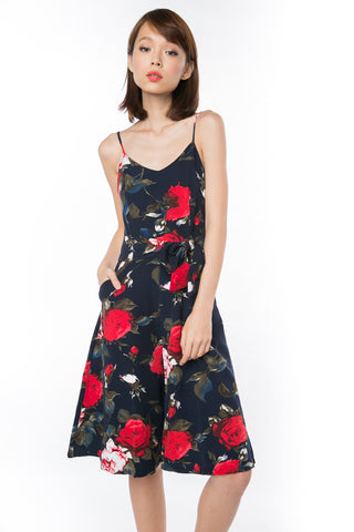 Amelia Floral Culottes Tie Romper - Mint Ooak - One-piece, Romper, - 1