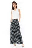 Bestly Abstract Print Wide Leg Pants In Blue - Mint Ooak - Bottom - 3