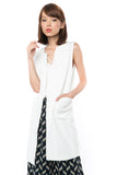 Angie Power Vest In White - Mint Ooak - Vest - 8
