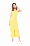 Juliana Button Down Maxi Dress in Sunshine Yellow