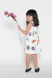 Mini Renne Classic Cheongsam in White Abstract