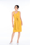 Savannah Toga Knotted Dress in Mustard