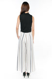 Joelin Stripes Printed Sash Palazzo Pants in Cream