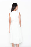 Josephine Tuxedo Style Dress in White