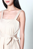 Lola Wide-Legged Jumpsuit in Wheat