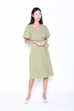 Charlene Wrap Dress in Olive