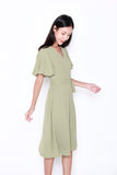 Charlene Wrap Dress in Olive
