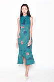 Vera Cheongsam Mermaid Dress in Turquoise