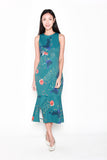 Vera Cheongsam Mermaid Dress in Turquoise