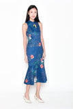Vera Cheongsam Mermaid Dress in Cobalt