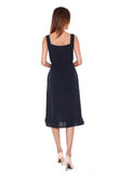 Charlene Button Down Trapeze Dress in Navy