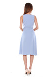 Janice Pleated Wrap Dress in Sky Blue