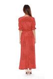 Jules Dotted Maxi Dress in Burnt Orange