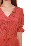 Jules Dotted Maxi Dress in Burnt Orange