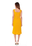 Charlene Button Down Trapeze Dress in Mustard