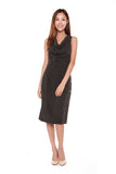 Tanya Cowl Neck Dress in Dark Grey