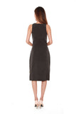 Tanya Cowl Neck Dress in Dark Grey