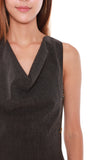 Tanya Cowl Neck Dress in Dark Grey