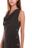 Tanya Cowl Neck Dress in Dark Grey