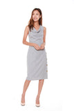 Tanya Cowl Neck Dress in Light Grey