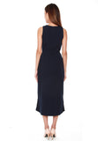 Helen Waterfall Ruffles Dress in Navy