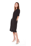 Olivia Lapel Collar Dress in Navy