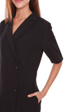 Olivia Lapel Collar Dress in Navy