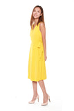 Janice Pleated Wrap Dress in Sunshine