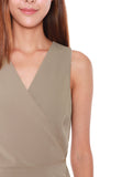 Bertha Pleated Wrap Dress in Olive