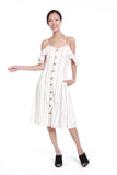 Penelope Cold Shoulder Stripe Dress