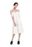 Penelope Cold Shoulder Stripe Dress
