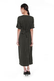 Delilah Asymmetrical Button Down Dress in Forest