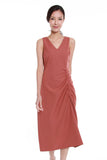 Angela Asymmetrical Gathered Drawstring Dress