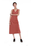 Angela Asymmetrical Gathered Drawstring Dress